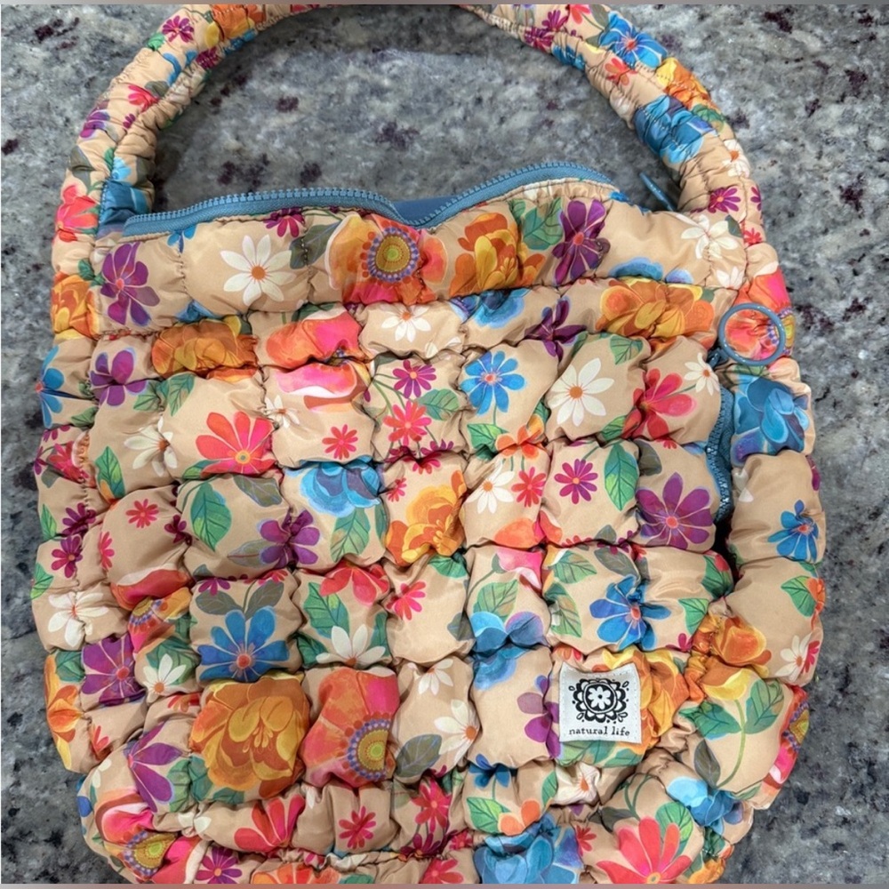Natural Life Puffy Fit-It-All Bag, retired floral pattern